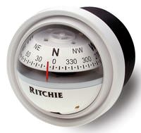 Ritchie Explorer V-57.2, 2 Dial Dash Mount - White